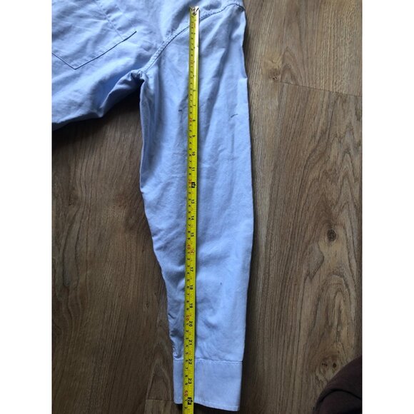 BANANA REPUBLIC- MENS BLUE LONG SLEEVE BUTTON DOWN COTTON SHIRT SIZE MEDIUM - Picture 4 of 7